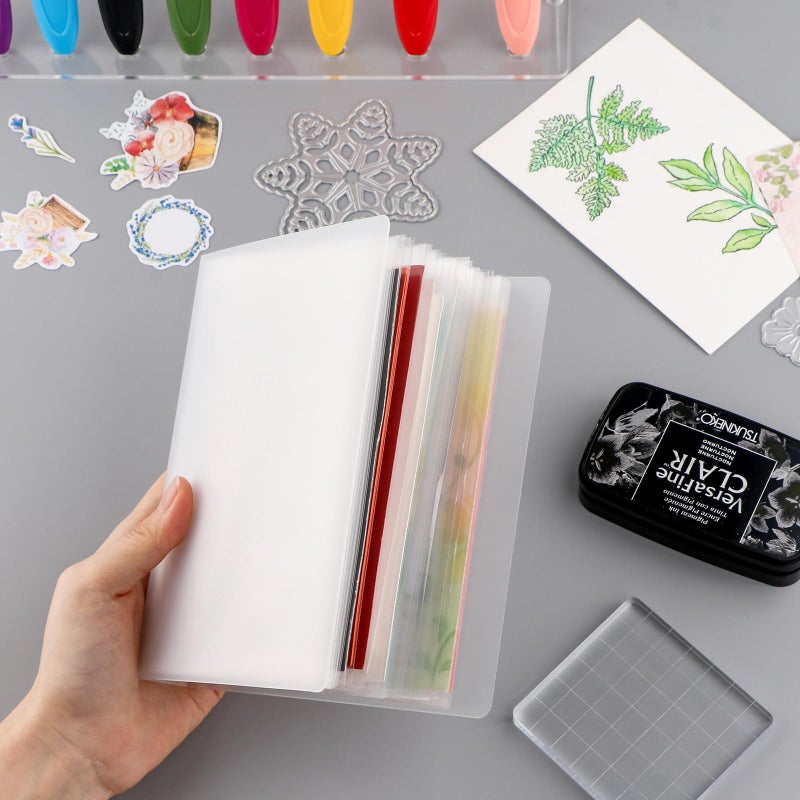 Briartw 5 Pieces Mini Storage Booklet with 40 Pages A6 Album Storage Organizer - Image 3